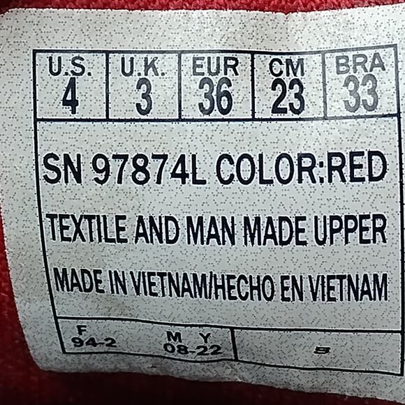 Skechers Go Run Air Cooled Red Sneakers Mesh Fabric Upper Size 4 US White Soles - Picture 6 of 6